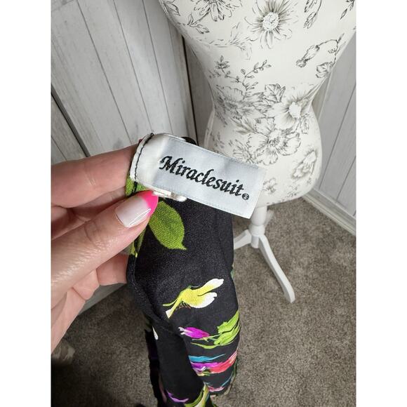 Vintage Miraclesuit Wrap Skirt Dress Cover Up Floral Print Bright One Size Tie - Picture 5 of 7